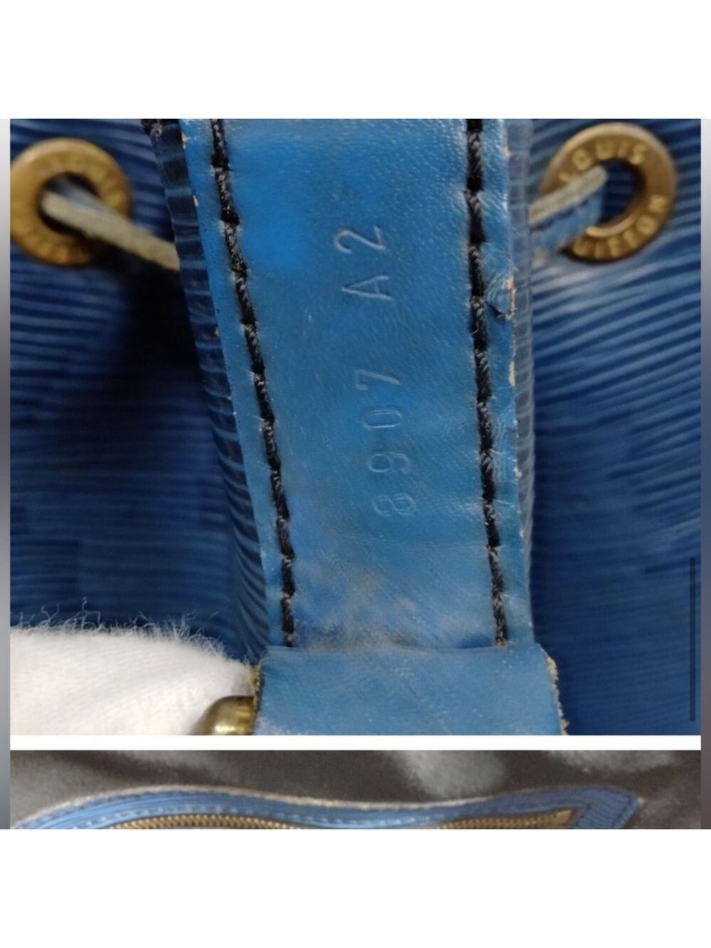 Louis Vuitton Blue Noe Epi Shoulder Bag EUC - Picture 5 of 10